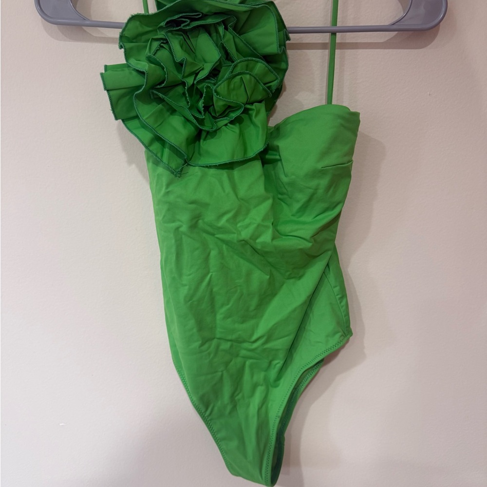 Zara women’s Green One Piece Swimsuit with flower